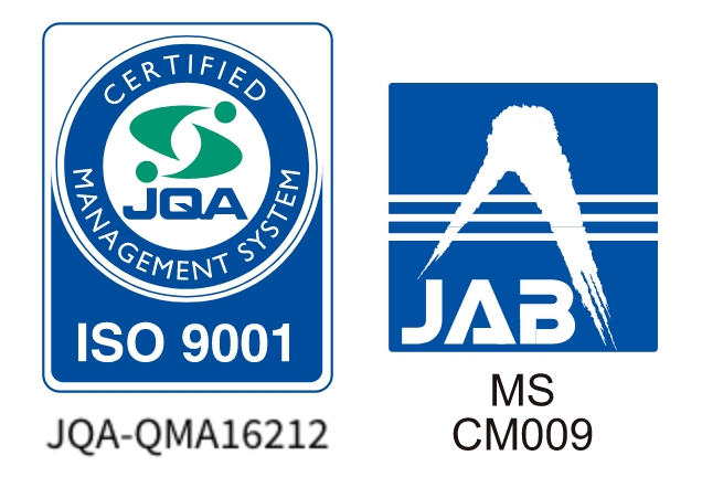 Quality system JQA-QMA16212, MS JAB CM009